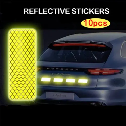 

10PCS Car reflective stickers for motorcycles electric vehicles bicycles reflective film facilitates scratches shielding Strips