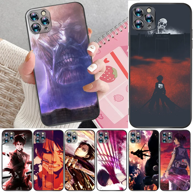 

Attack On Titan Mikasa Ackerman Armin Arlert Levi Eren Jager Phone Case For iPhone 6 6S Plus 7 8 Back Cover Coque Funda