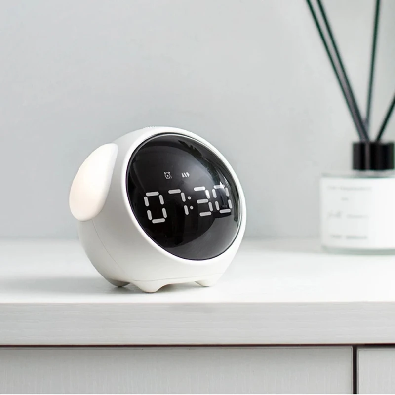 

Table Clock Expression Alarm Clock Electronic Digital Multi Function Bedside Voice Control Night Light Snooze Child Alarm Clock