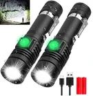 Светодиодный фонарик, мощный яркий фонарик с USB, светодиодный фонарик T6L2V6, перезаряжаемый велосипедный фсветильник рь с фокусировкой, 18650