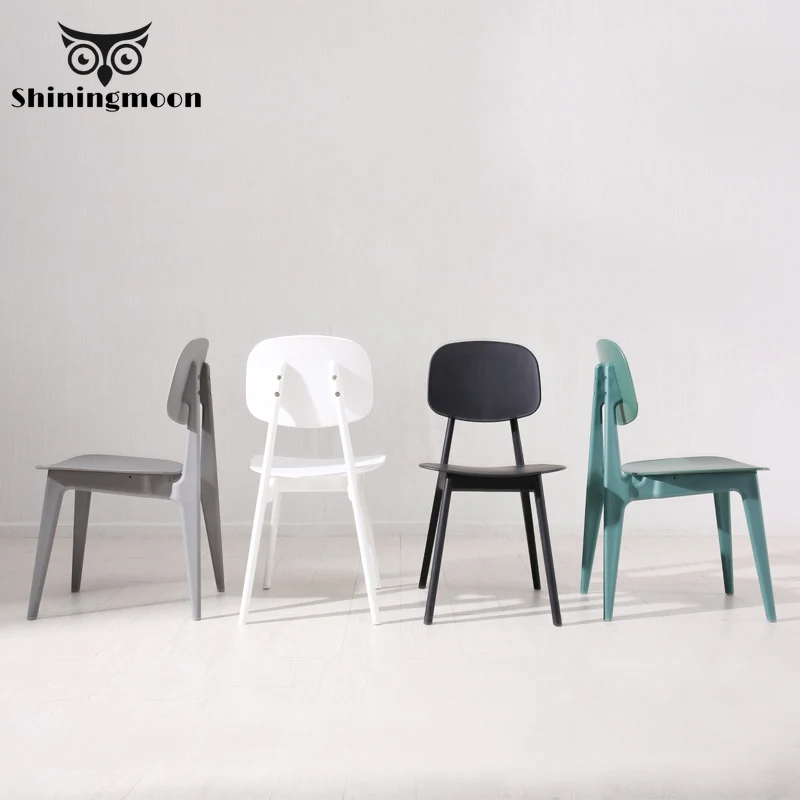 Минималистичные стулья из макаруна и пластика современные для столовой белые