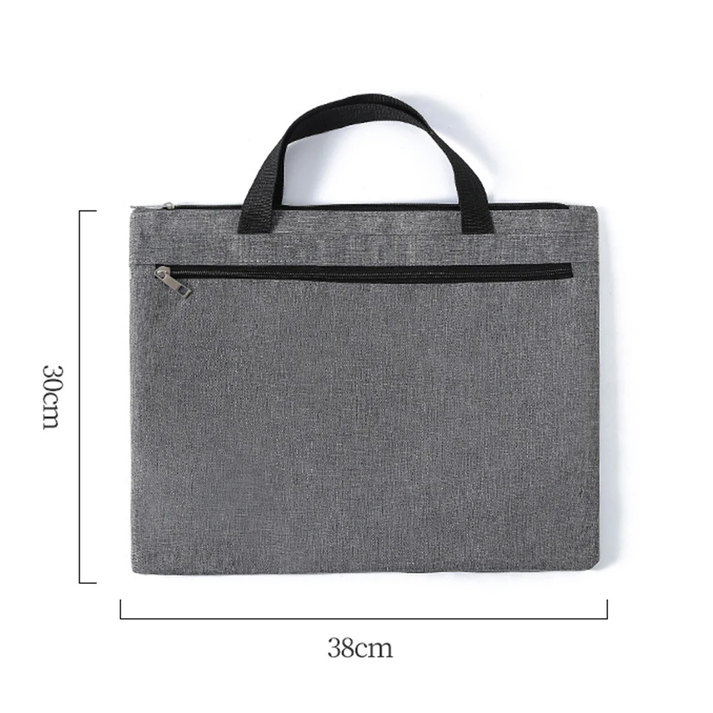 Waterproof Briefcase Oxford Zipper Portable A4 Document Bag Men Women Meeting File Organize Package Business Storage Handbags images - 6