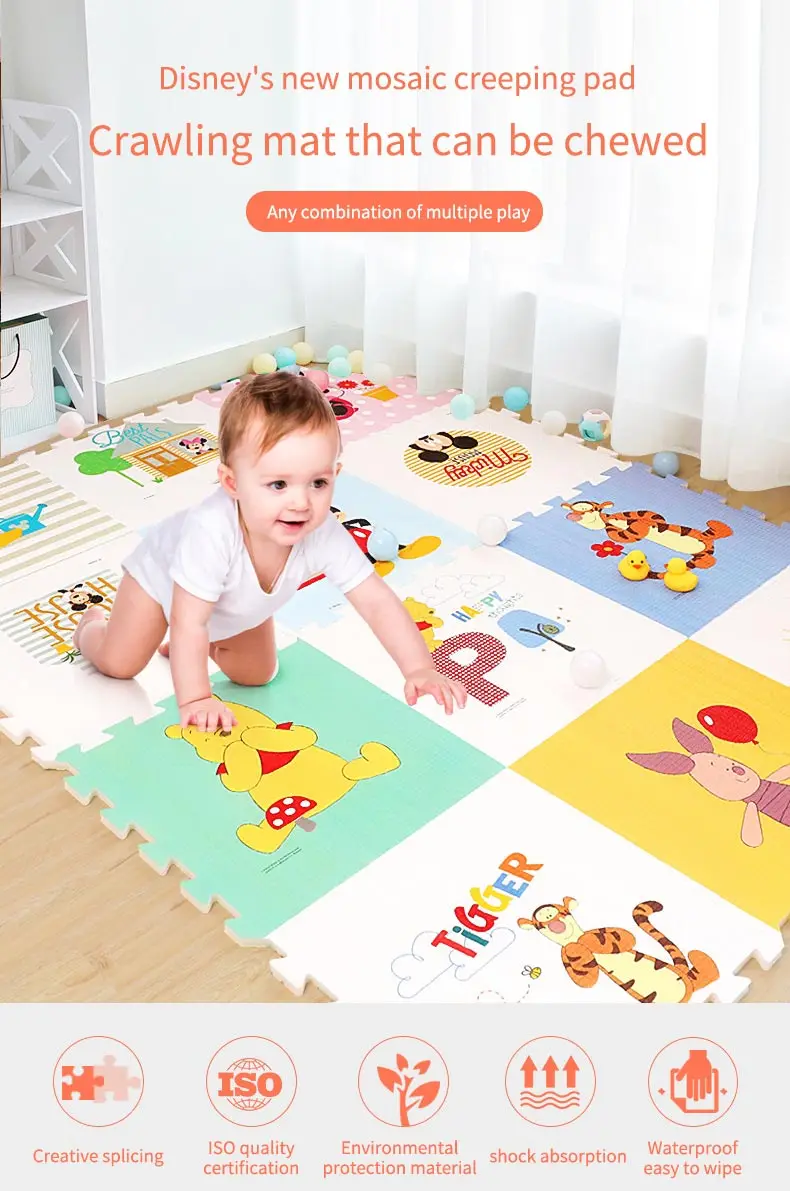 

Disney Baby Play Mat Waterproof Thicken Playmats Baby Furniture Crawling Game Activity Carpet Kids Bedroom Carpet Kitchen Mats