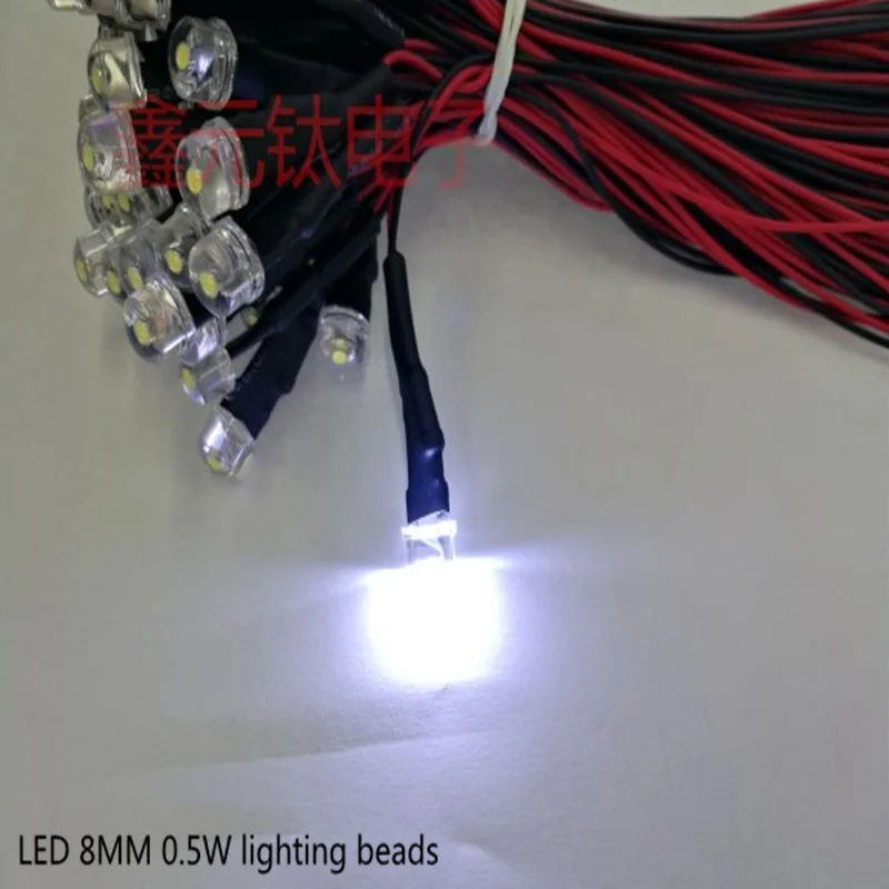 0.5W 12v 8MM led light white warm white red yellow blue green super brightness Large Angle of astigmatism 20pcs/lot