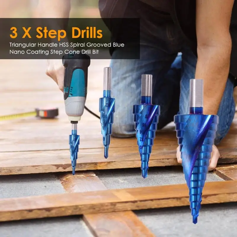 

HSS Steel Step Drill Spiral Grooved Drill Bit Countersunk Drill Bit Woodworking Chamfer Tapper Tool Holes Drilling Tool