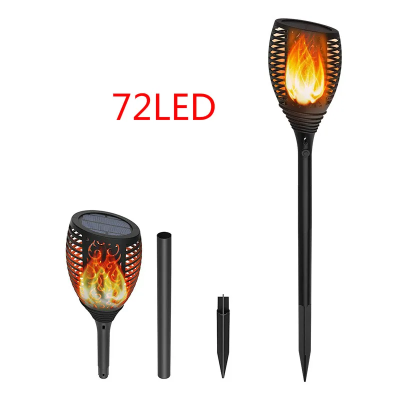 72LED Светодиодная лампа для сада, пламенная лампа, садовая светодиодная лампа, садовые солнечные светильники, освещение проходов, рождественское освещение, уличное освещение газона - Испускаемый цвет: 72LED