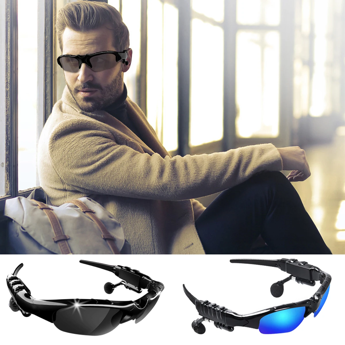 

Outdoor Sport Stereo Wireless Bluetooth Sport Stereo Wireless Bluetooth Men Driving Sunglasses Telephone Cycling Headphone