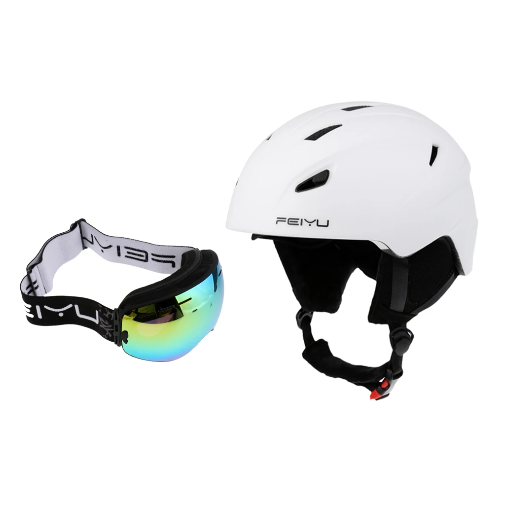 Взрослый лыжный шлем + лыжные очки для катания на лыжах сноуборде зимнего спорта