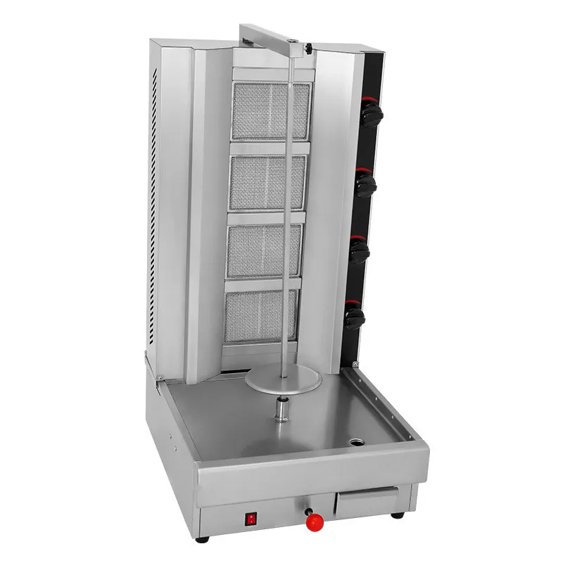 

Top quality food grade Stainless steel shawarma machine doner kebab grill with 4 burner gas Vertical Broiler