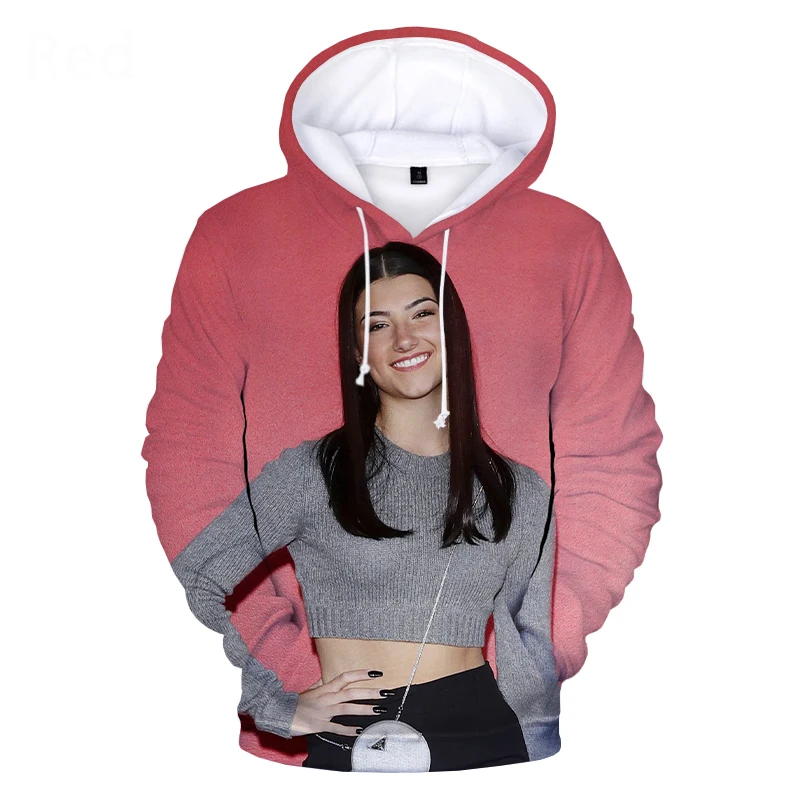 

Толстовки с 3D принтом Charli amielio для мужчин и женщин, уличная одежда, худи, свитшоты, модный осенний Повседневный пуловер