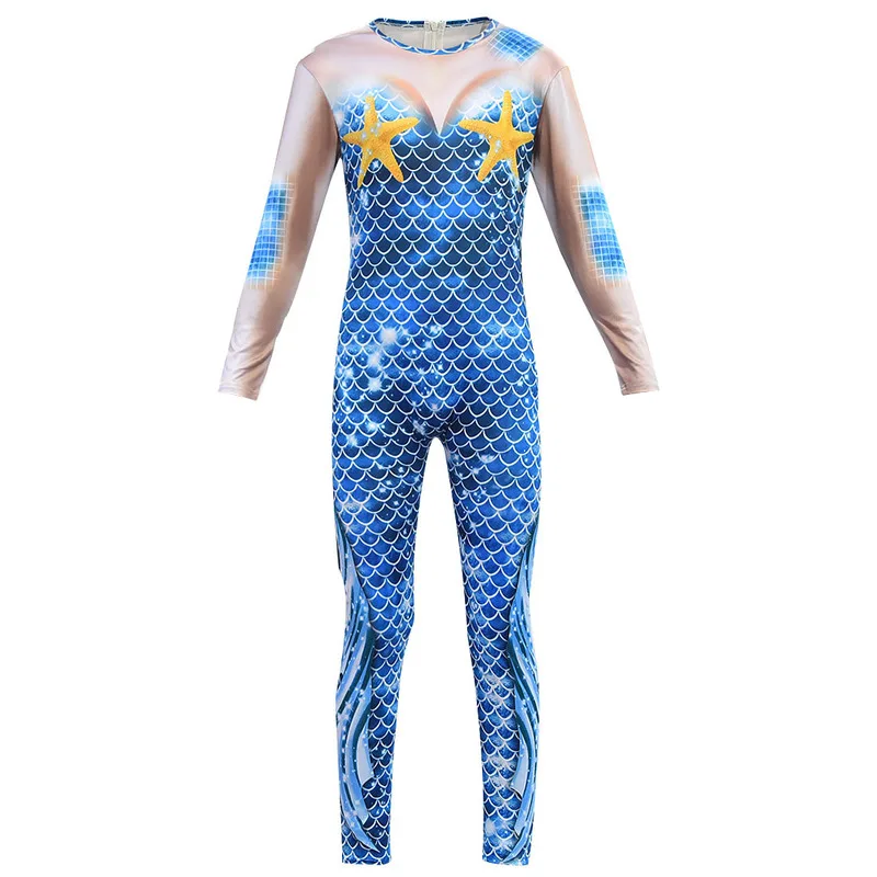 

New cartoon mermaid cosplay one-piece costume performance costume female snake print mermaid jumpsuit cosplay mermaid costume
