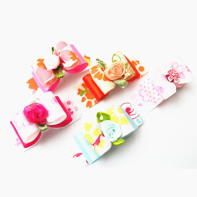 100 шт./лот туфли ручной работы с цветочным принтом собаки Уход за лошадьми Луки