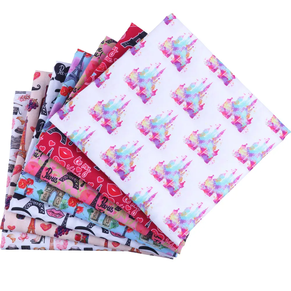 

Fabric cartoon girl polyester cotton polyester printed quilt tulle embroidery patchwork sewing tablecloth DIY 50*140cm1 piece