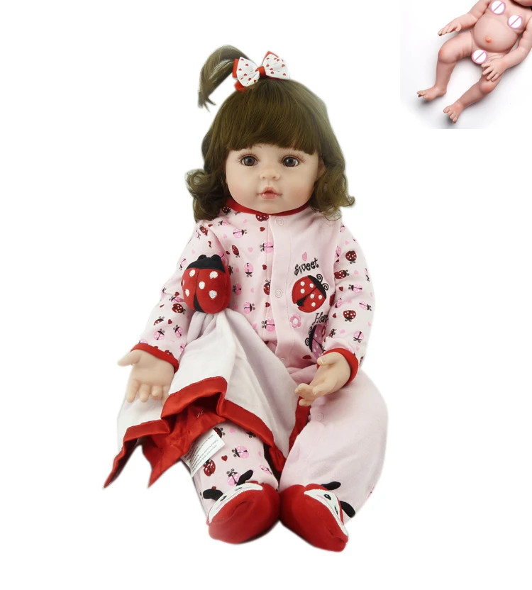 Реалистичная кукла реборн из силикона 19 дюймов мягкие игрушки для новорожденных