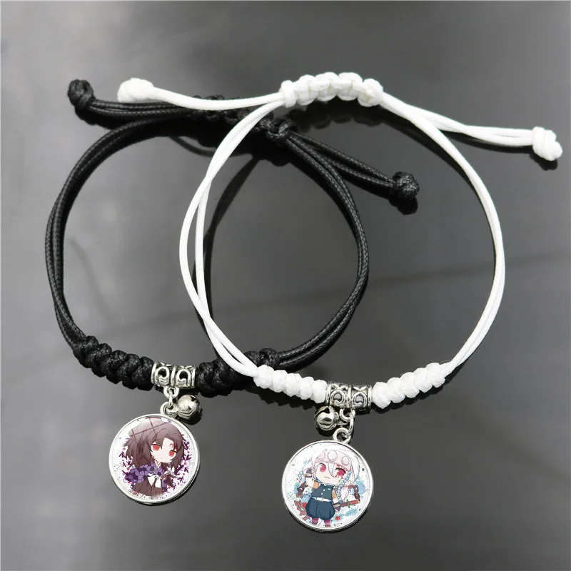 Anime Demon Slayer Cosplay Bracelet Accessories Jewelry Kimetsu No Yaiba Tanjirou Unisex  Telescopic Pendant Hand Rope Bracelets