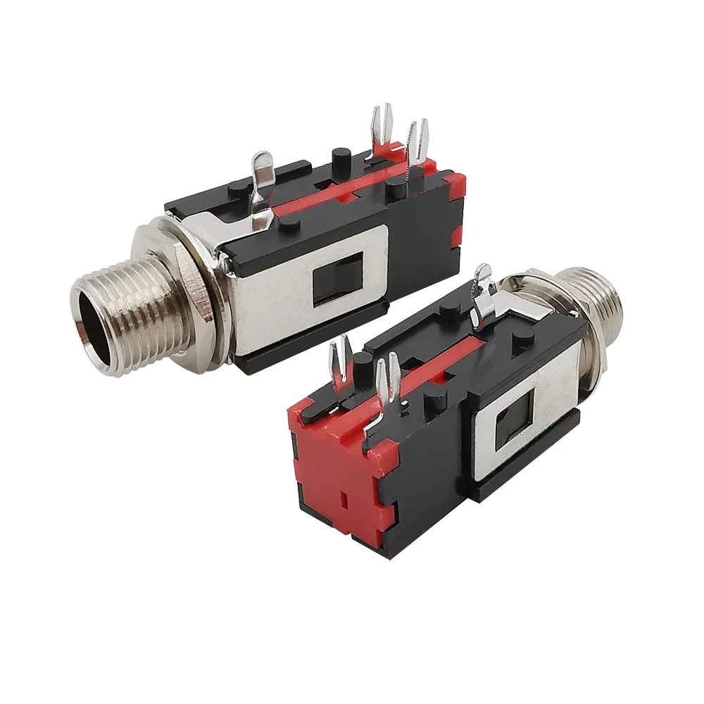 Внешний разъем для наушников 6,35 мм, 3 контакта, гнездо для наушников, 1/4 дюйма, аудиоразъем для телефона, разъем для наушников с креплением на панели, Соединитель с гайкой Внешний разъем для наушников 6,35 мм, 3 контакта, гнездо для наушников, 1/4 дюйма, аудиоразъем для телефона, разъем для наушников с креплением на панели, Соединитель с гайкой