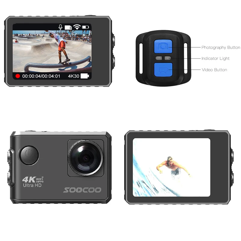 Популярная Спортивная Экшн камера Youtube SOOCOO F500 4K WIFI Ultra HD Водонепроницаемая