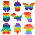 Забавная антистрессовая игрушка-антистресс, Подарочная Радужная игрушка-антистресс, сенсорная игрушка для снятия аутизма, Пузырьковые игрушки с эффектом пузырьков