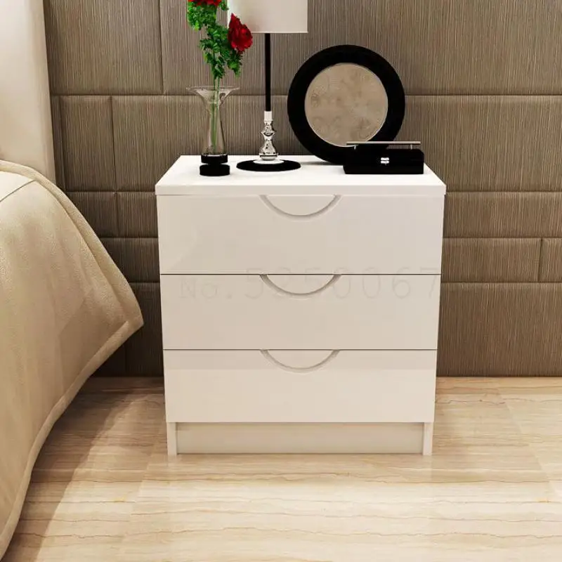 Европейская Ночная подставка современная и сдержанная тумбочка матовая белая