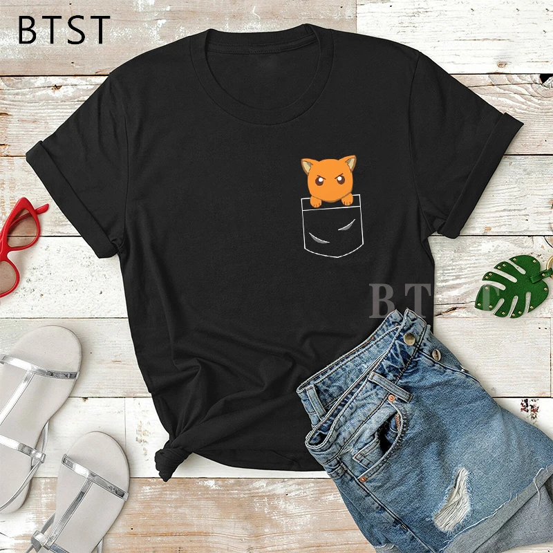 Женская футболка с коротким рукавом Kyo Готическая изображением кошки корзины