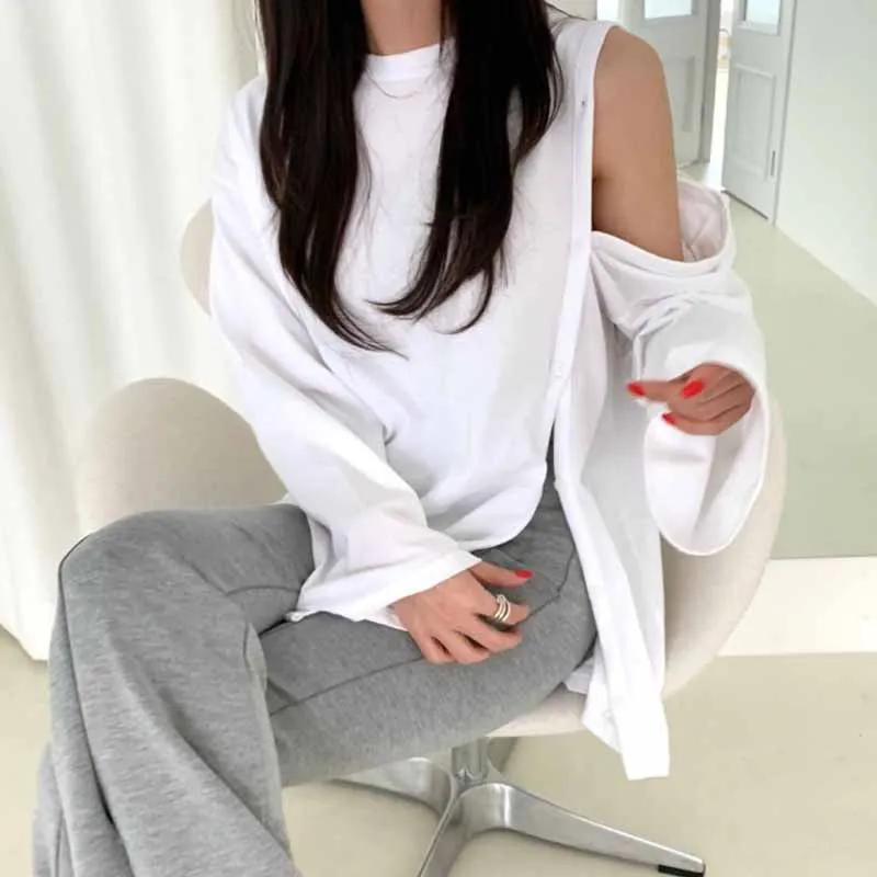 Осенняя пикантная женская футболка с открытыми плечами корейские футболки