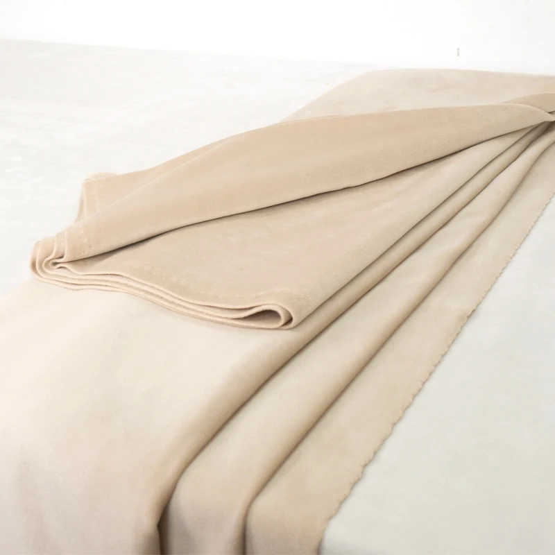 Light khaki 150 см ширина бархатная велюровая ткань Скатерть занавеска диван стул ткань Подушка красный черный кофе синий золотой зеленый розовый серый - Цвет: Light khaki