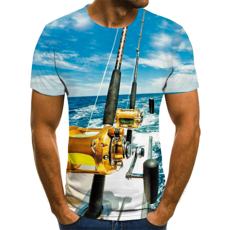 

Kids favorite T-shirt 3D printing T-shirt Fun T-shirt Hip-hop boy girl T-shirt fisherman fishing party clothing casual