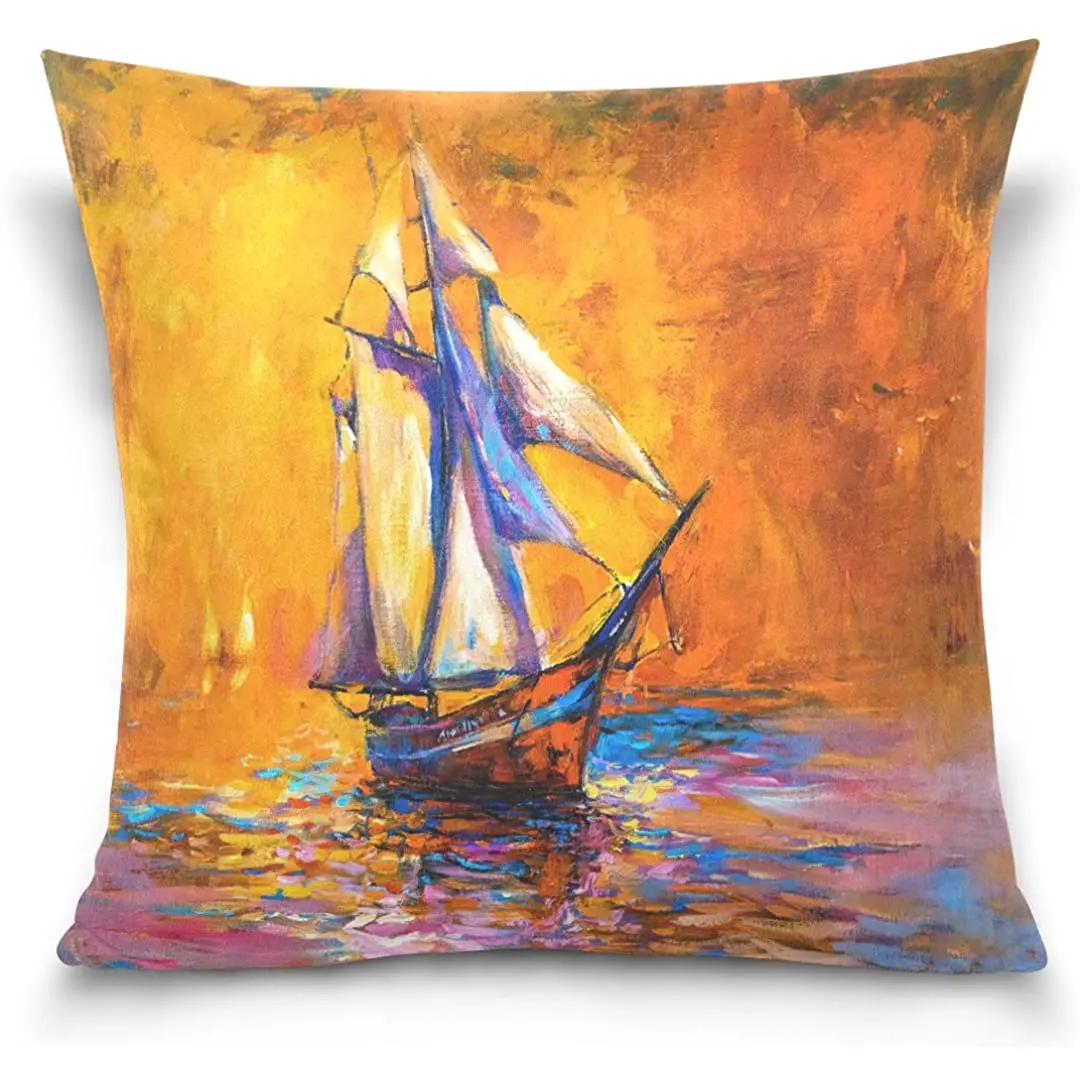 

Декоративный чехол для подушки, квадратная наволочка для подушки, чехол для парусной картины маслом, чехол для подушки