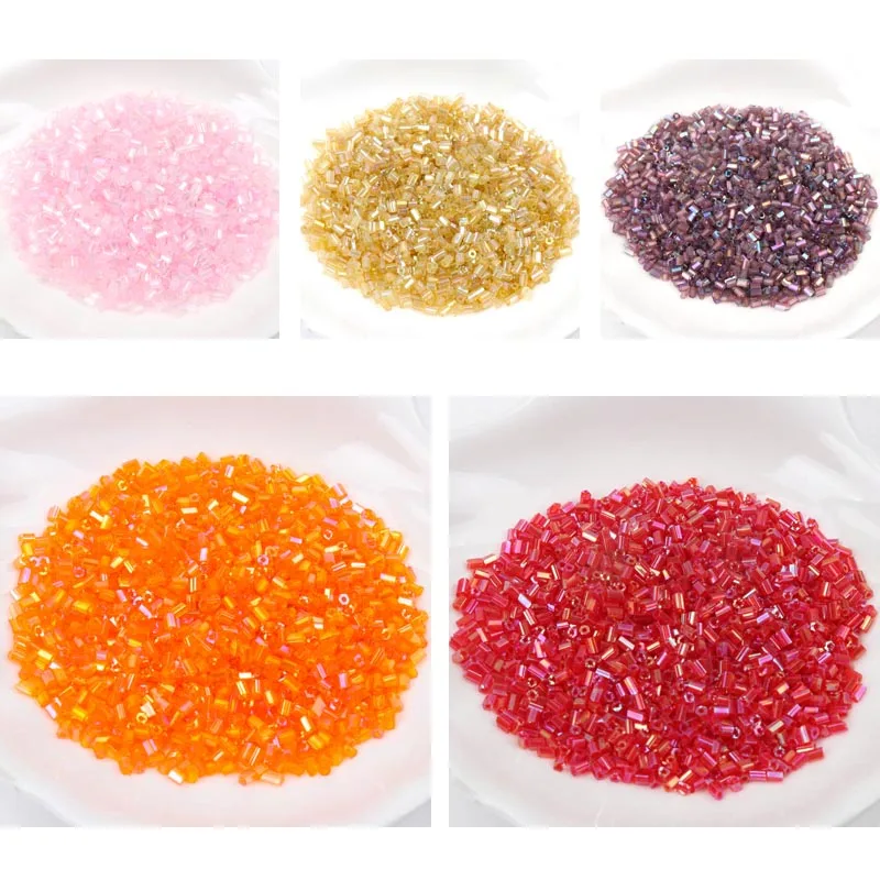 Кристальные стеклянные бусины-разделители 15 цветов AB 2 х3 мм 700 шт. чешские