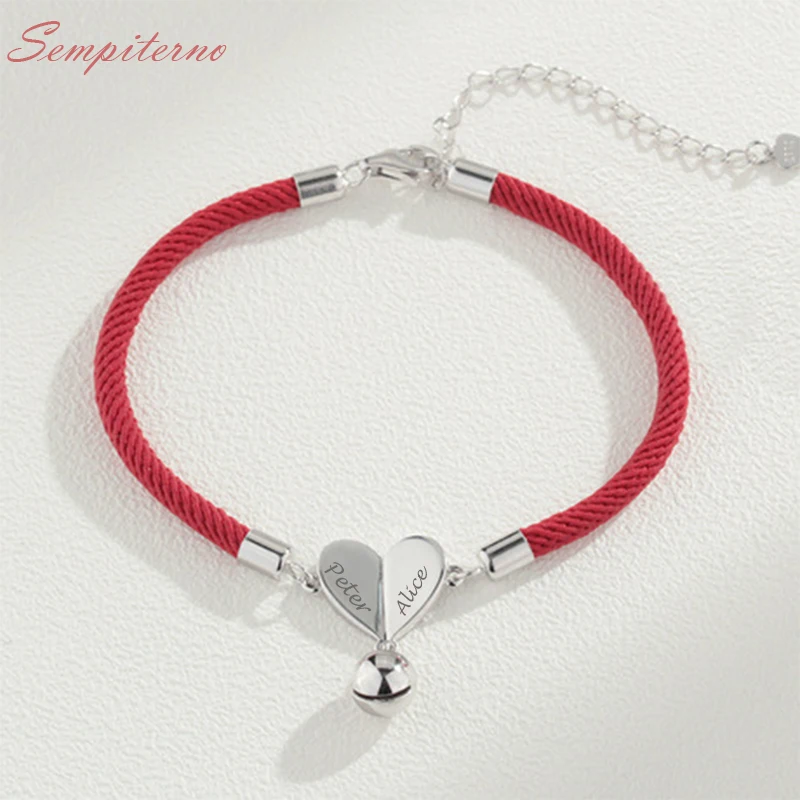 Красная веревка имя пары на заказ браслеты серебряный шарм для изготовления