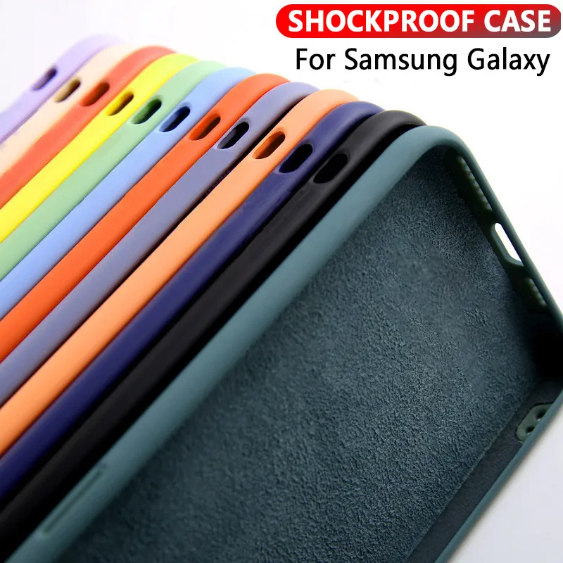 Жидкий силиконовый чехол для Samsung Galaxy S7 S8 S9 S10 S20 Plus Note8 Note9 Note10 Pro ультра яркий
