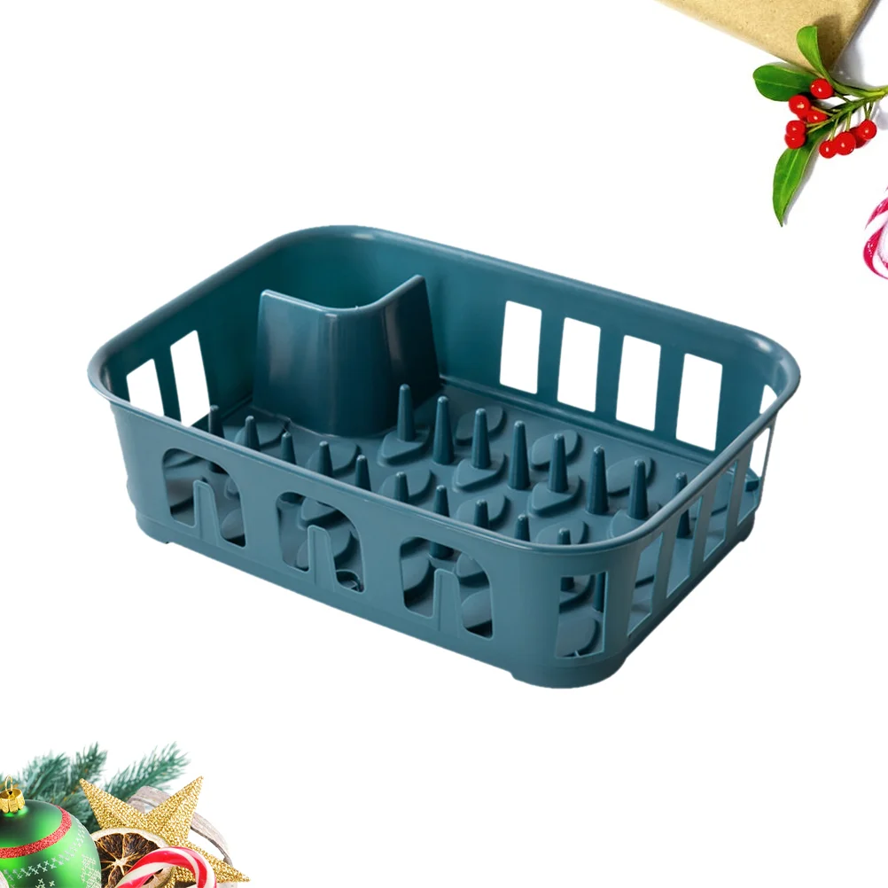 

Многофункциональный стеллаж для хранения, одноуровневый стеллаж для хранения, бытовой ящик для хранения с крючком (синий)