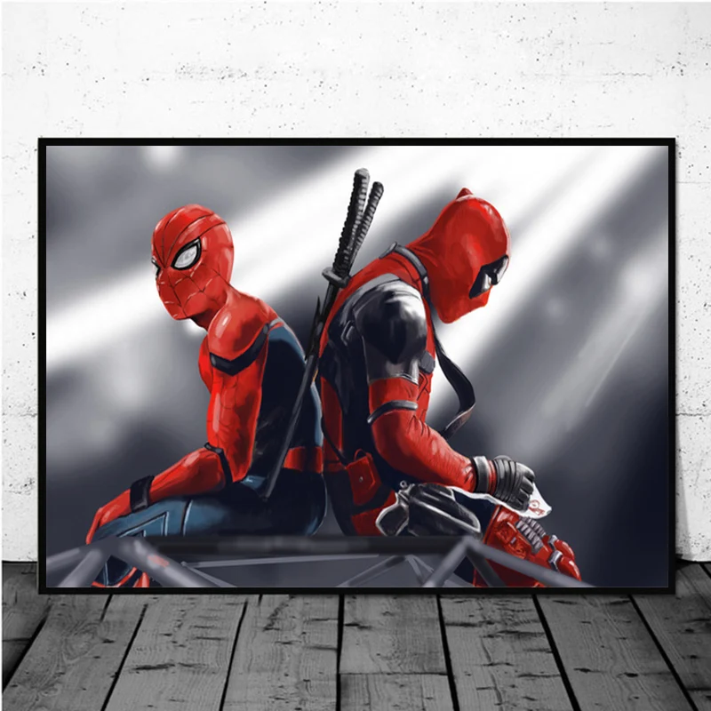 Картина на холсте Marvel Avengers супергерой Deadpool плакаты и печати для декора гостиной картину домашнего декора.