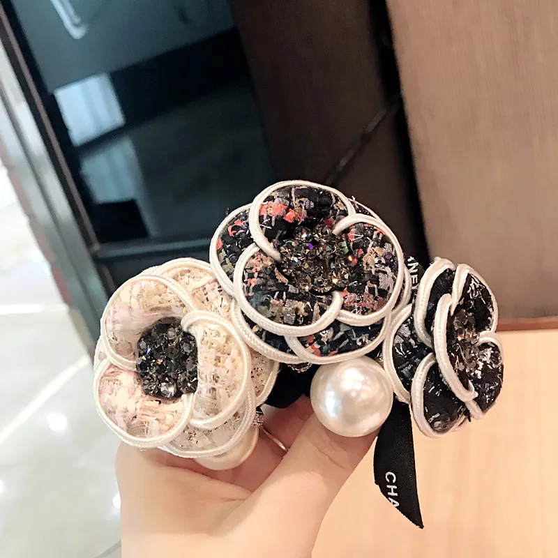 Импортная Чешская Алмазная лента для волос Южная Корея Камелия ткань цветок