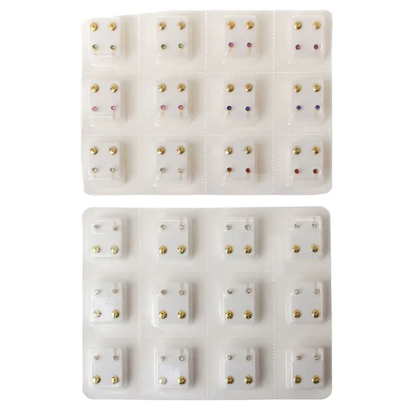 Набор серег гвоздиков Для Пирсинга Ушей ювелирное изделие стерильное