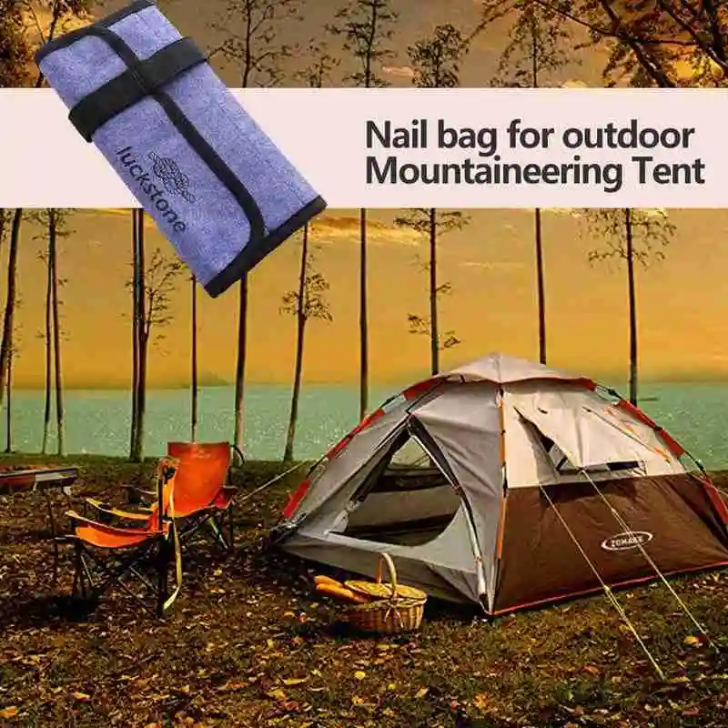 

Strong Oxford Tent Nail Storage Bag Tent Stake Pegs Holder Can For Fishing Cycling Backpacking Pouch Hiking Holder Case J3H V7T8