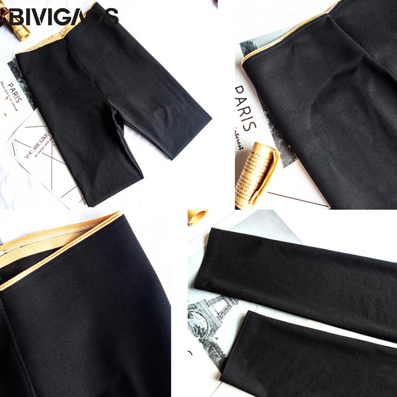 

BIVIGAOS Women Butt Lifter Sharkskin Leggings High Waist Spring Autumn Black Leggings Push Up Slimming Sport Fitness Leggings
