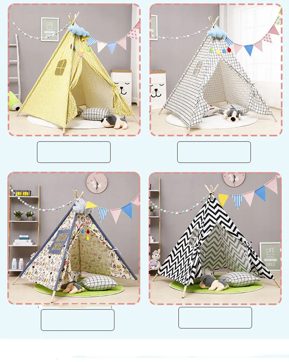 11 типов большая палатка teepee хлопковая парусиновая детская палатка детский игровой дом для девочек Wigwam игровой дом Индия палатка-вигвам Декор для комнаты