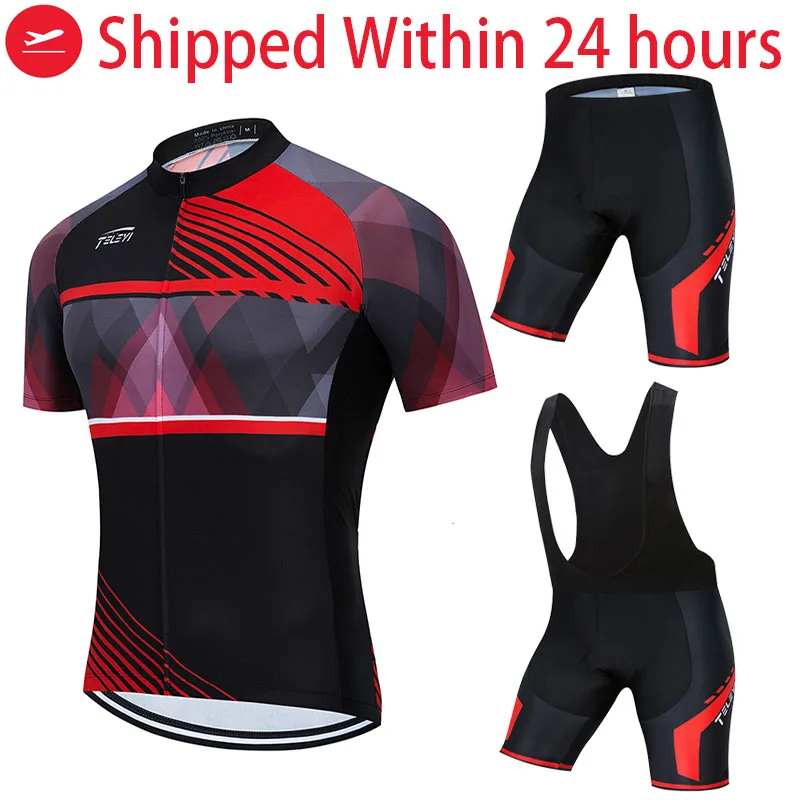 

TELEYI Cycling Jersey Set Racing Bicycle Clothing Man Maillot Ropa Ciclismo MTB Bike Clothing Sportswear Cycling Set