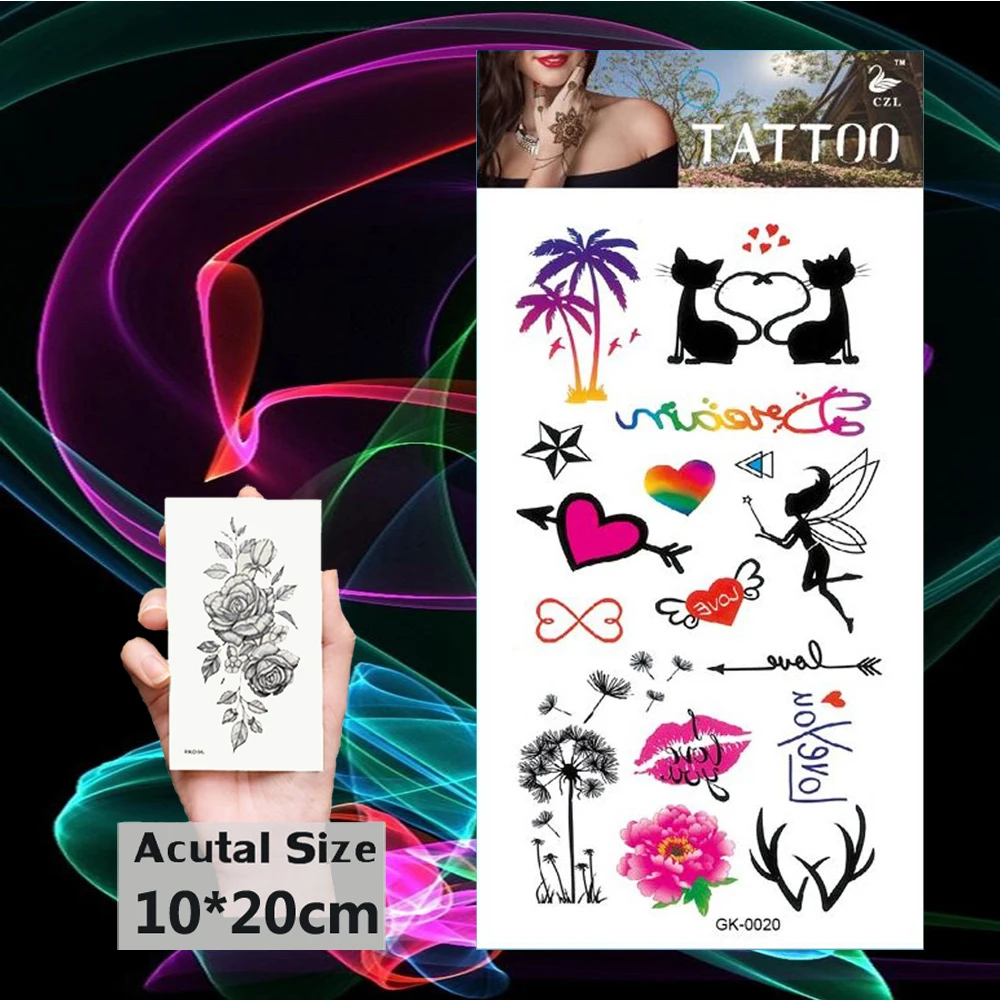 Сексуальная губная кошка временные татуировки из мультфильма Одуванчик вспышка