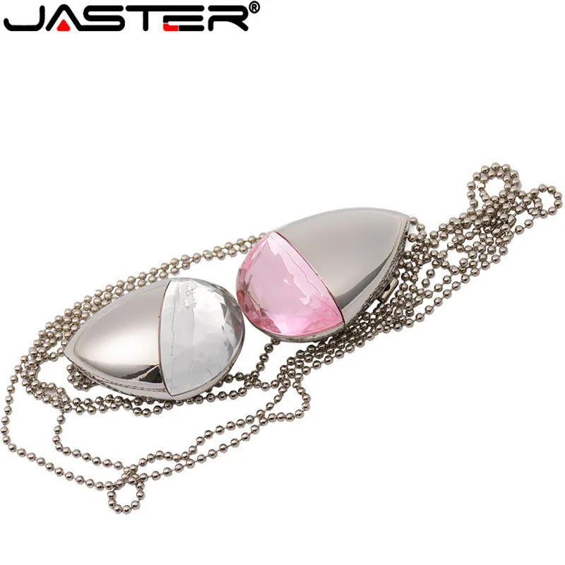 Флэш накопитель JASTER в форме капли воды с кристаллами USB 2 0 ювелирное изделие