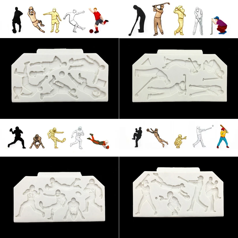 Форма для футбола гольфа регби бейсбола торта 100% платиновая силиконовая форма