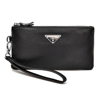 mens handbag cow leather wallet zipper handbag mobile moneybag phone bag purse ultra thin cowhide gentleman gift new style