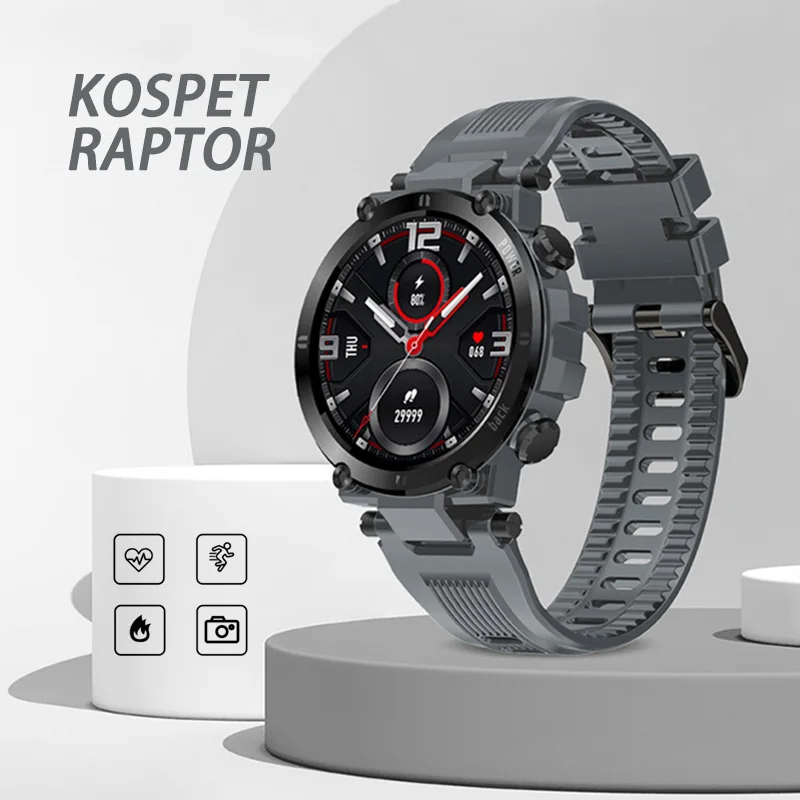 Kospet Raptor D13 Smartwatch Outdoor Sport Rugged Smart Watch 1.3 Inches 30 Days Standby 20 Sports Modes IP68 Waterproof