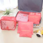 Набор нейлоновых кубических туристических сумок, прочный набор из 6 вместительных сумок унисекс для сортировки одежды, оптовая продажа