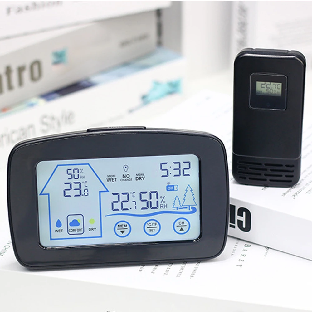 

YJ-5003 LCD Digital Weather Clock Temperature Color Weather Station with Sensor Wireless Weather Clock Electronic Clock