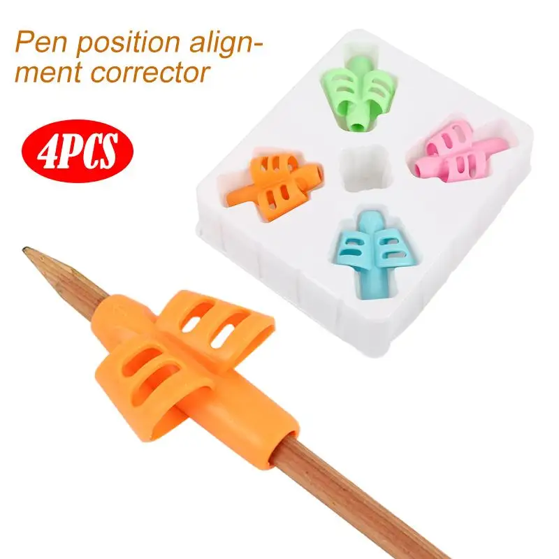Резиновая ручка для письма 4 шт./лот коррекция осанки прочный держатель карандаша
