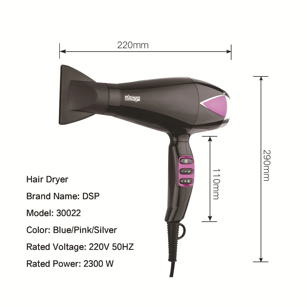 

Фен для волос с термостатом для дома, профессиональный фен для волос высокой мощности с европейской вилкой