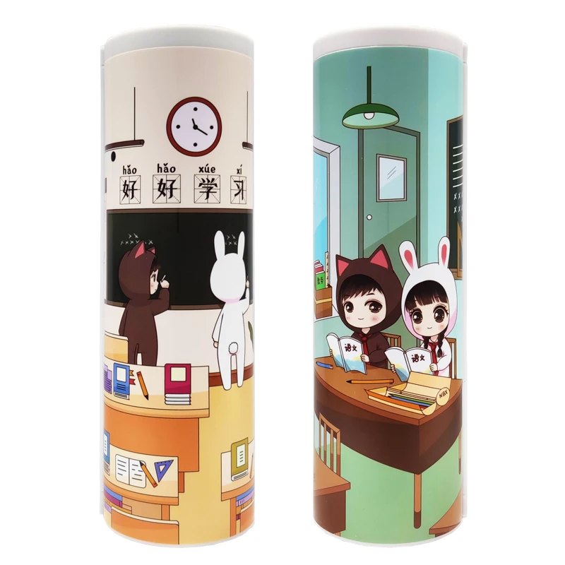 Чехол карандаш для учебы большой вместимости косметичка с зеркалом и