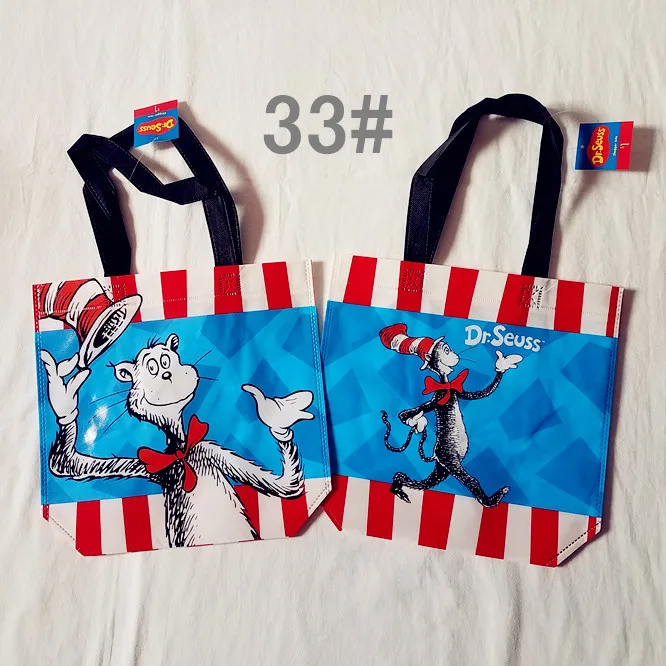 10 шт./лот DR. Seuss Кот в шляпе шоппер сумки tote печать нетканый Рециркулирующий мешок